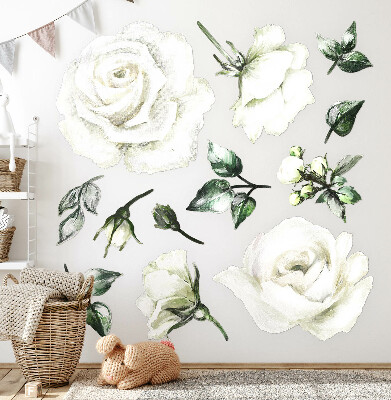 Autocollant mural 80x137 Motifs floraux aux aquarelles pastel