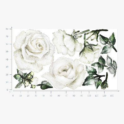 Autocollant mural 80x137 Motifs floraux aux aquarelles pastel