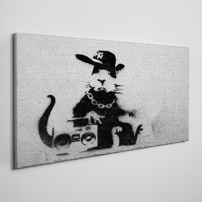 Tableau sur toile Rat des toits de Banksy