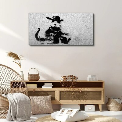 Tableau sur toile Rat des toits de Banksy