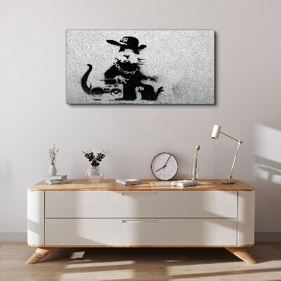 Tableau sur toile Rat des toits de Banksy