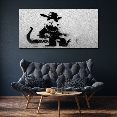 Tableau sur toile Rat des toits de Banksy