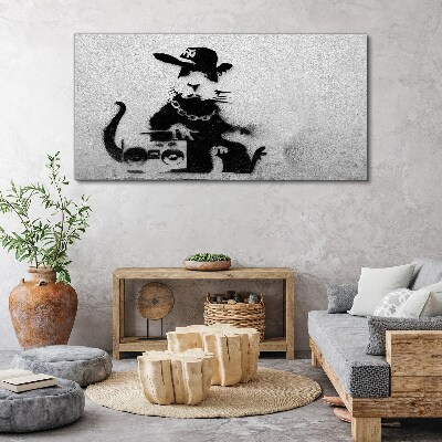 Tableau sur toile Rat des toits de Banksy