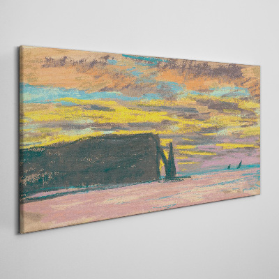 Tableau toile imprimée Coucher de soleil de Claude Monet