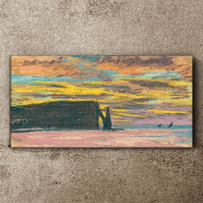 Tableau toile imprimée Coucher de soleil de Claude Monet