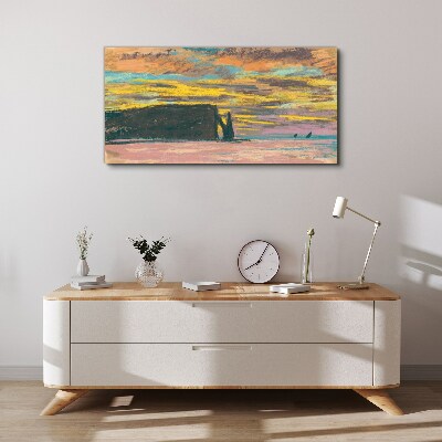 Tableau toile imprimée Coucher de soleil de Claude Monet
