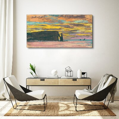 Tableau toile imprimée Coucher de soleil de Claude Monet