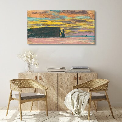 Tableau toile imprimée Coucher de soleil de Claude Monet