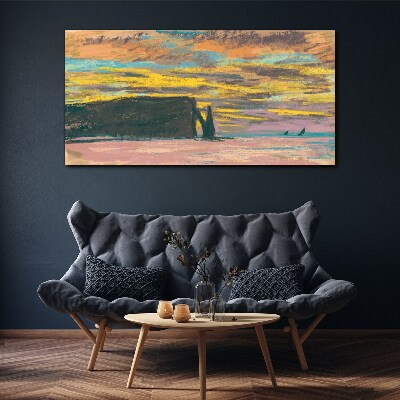 Tableau toile imprimée Coucher de soleil de Claude Monet