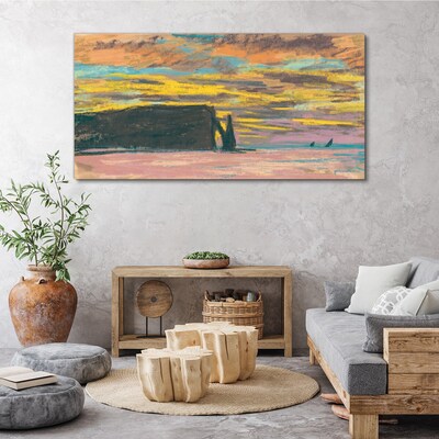 Tableau toile imprimée Coucher de soleil de Claude Monet