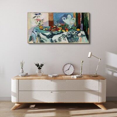Tableau imprimé sur toile Nature morte avec des fruits et un vase