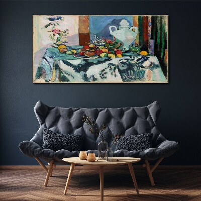 Tableau imprimé sur toile Nature morte avec des fruits et un vase