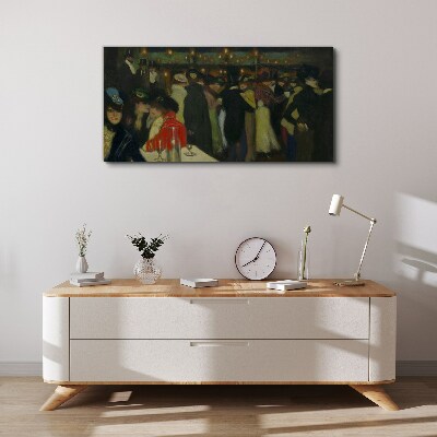 Tableau imprimé sur toile Soirée au café