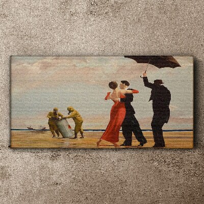 Tableau sur toile Promenade romantique sur la plage