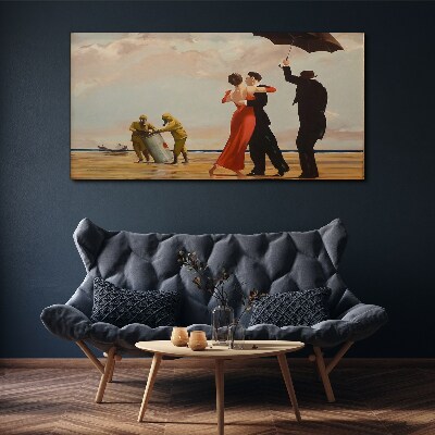 Tableau sur toile Promenade romantique sur la plage