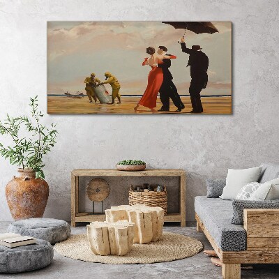 Tableau sur toile Promenade romantique sur la plage
