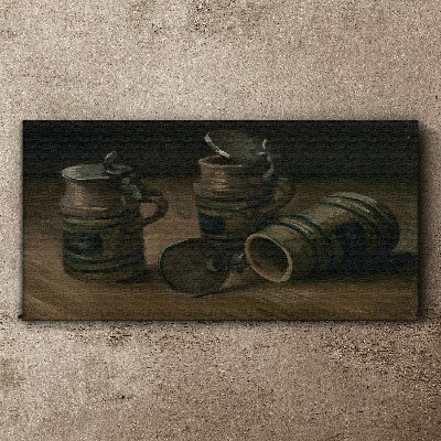 Tableau toile imprimée Tasses anciennes sur la table