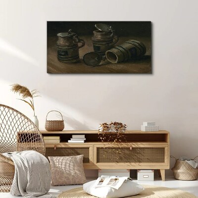 Tableau toile imprimée Tasses anciennes sur la table