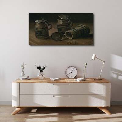Tableau toile imprimée Tasses anciennes sur la table