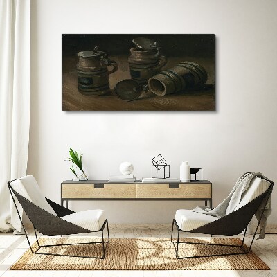 Tableau toile imprimée Tasses anciennes sur la table