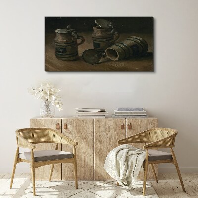 Tableau toile imprimée Tasses anciennes sur la table