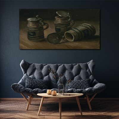Tableau toile imprimée Tasses anciennes sur la table