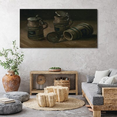 Tableau toile imprimée Tasses anciennes sur la table