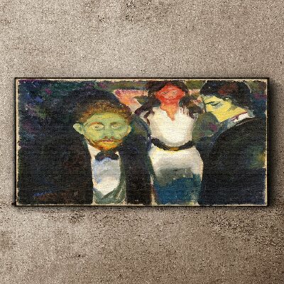 Tableau imprimé sur toile Visages verts dans le paysage nocturne