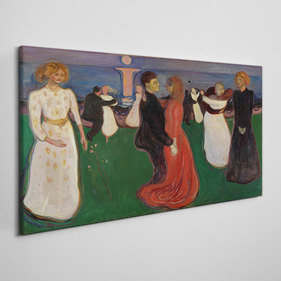 Tableau sur toile Figures dansantes sur fond vert