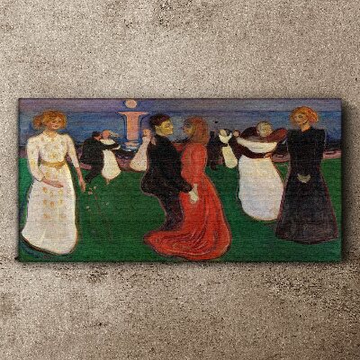 Tableau sur toile Figures dansantes sur fond vert