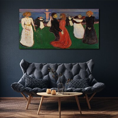 Tableau sur toile Figures dansantes sur fond vert