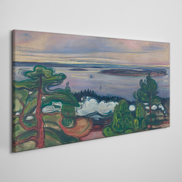 Tableau toile imprimée Paysage marin avec des arbres