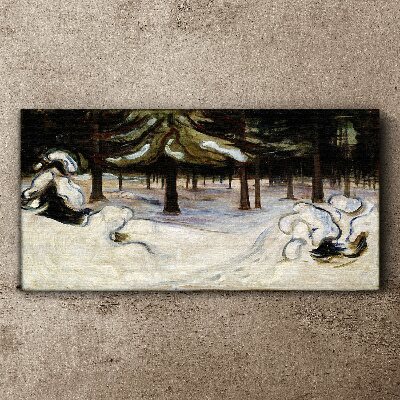 Tableau imprimé sur toile Paysage d'hiver avec des arbres