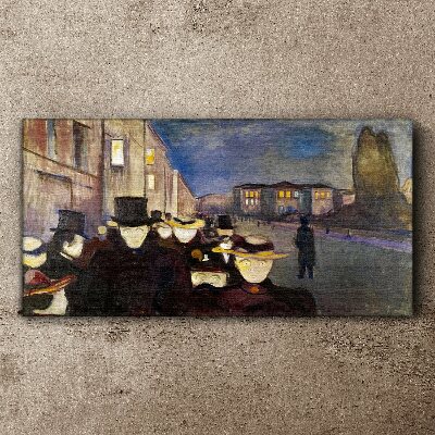 Tableau sur toile Promenade nocturne en ville