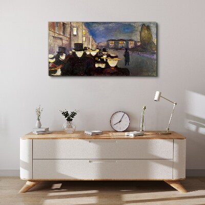 Tableau sur toile Promenade nocturne en ville