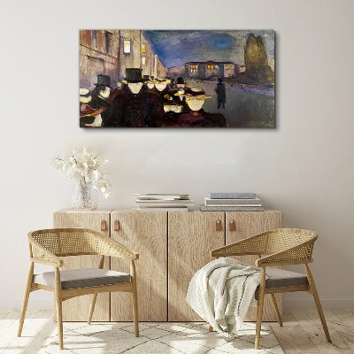 Tableau sur toile Promenade nocturne en ville