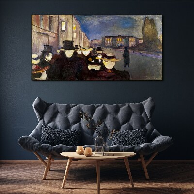 Tableau sur toile Promenade nocturne en ville