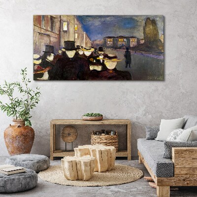 Tableau sur toile Promenade nocturne en ville