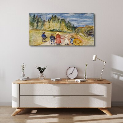 Tableau toile imprimée Une promenade parmi les arbres