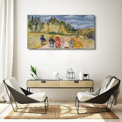 Tableau toile imprimée Une promenade parmi les arbres