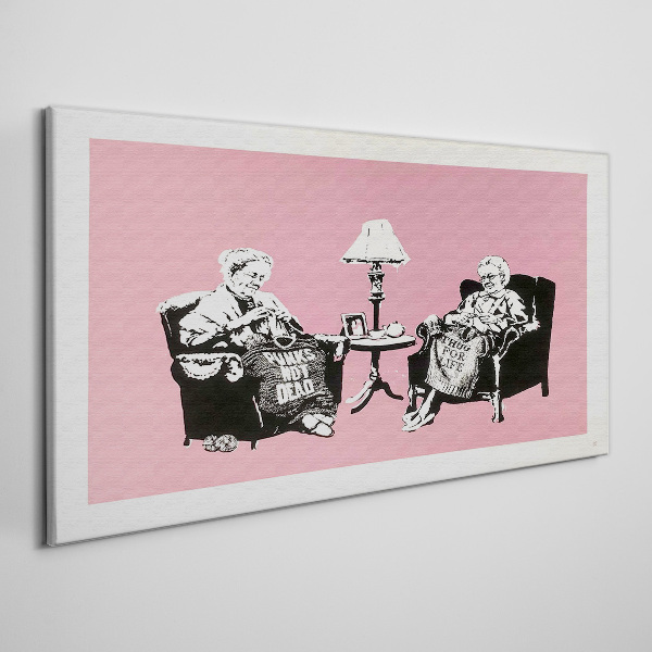 Tableau sur toile Grand-mères en rose