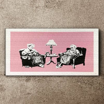 Tableau sur toile Grand-mères en rose