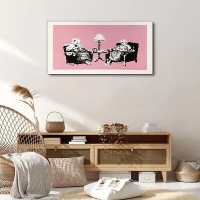 Tableau sur toile Grand-mères en rose