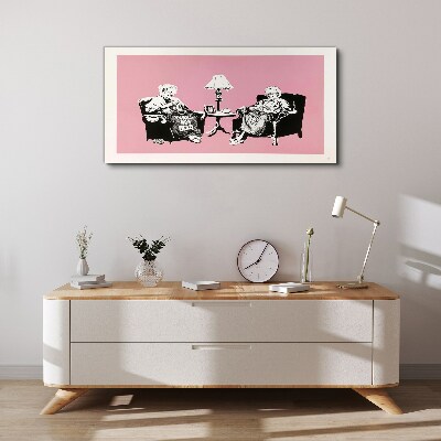 Tableau sur toile Grand-mères en rose