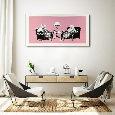 Tableau sur toile Grand-mères en rose