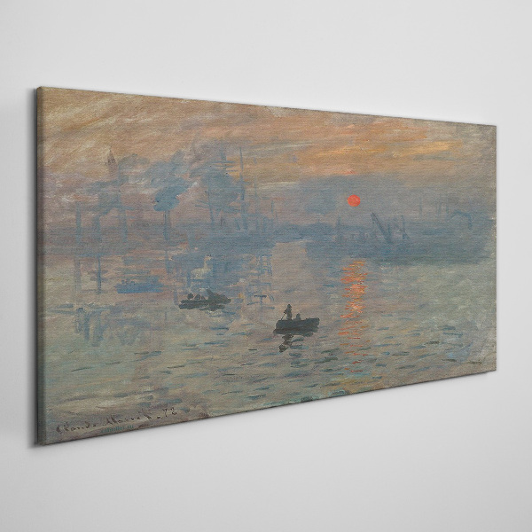 Tableau imprimé sur toile Coucher de soleil sur le port