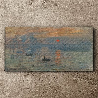 Tableau imprimé sur toile Coucher de soleil sur le port