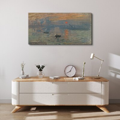 Tableau imprimé sur toile Coucher de soleil sur le port