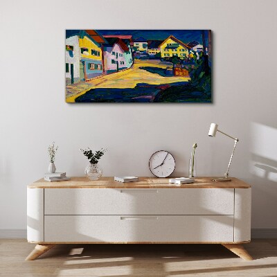 Tableau toile imprimée Paysage rural coloré la nuit