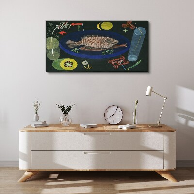 Tableau imprimé sur toile Poisson dans un bol bleu